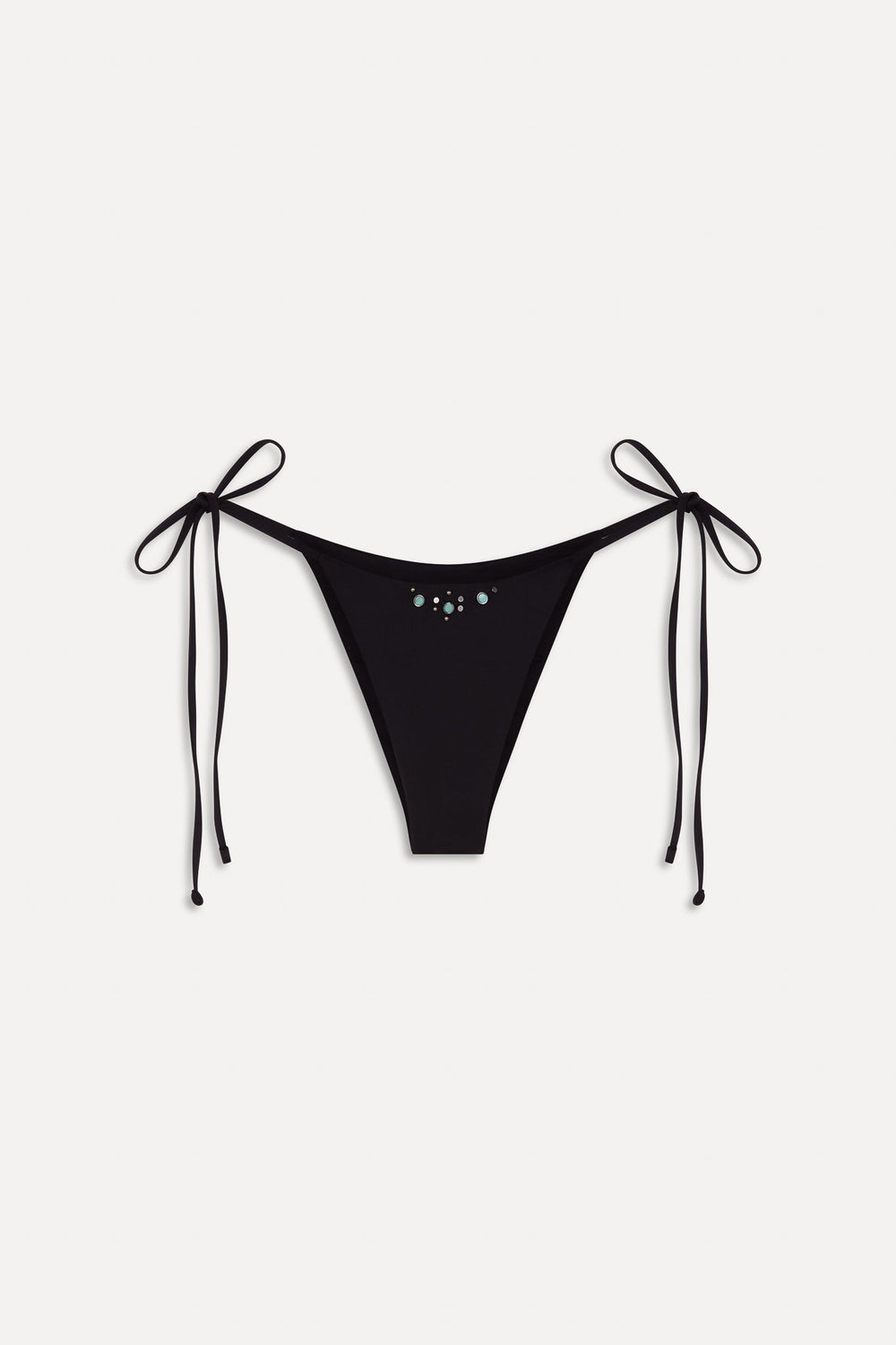 x BELLA HADID Mackenzie String Bikini Bottom - Lone Star Black Frankies Bikinis Sale