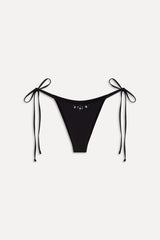 x BELLA HADID Mackenzie String Bikini Bottom - Lone Star Black Frankies Bikinis Sale