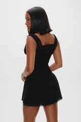 Christa Ruffle Mini Dress - Black Frankies Bikinis Discount