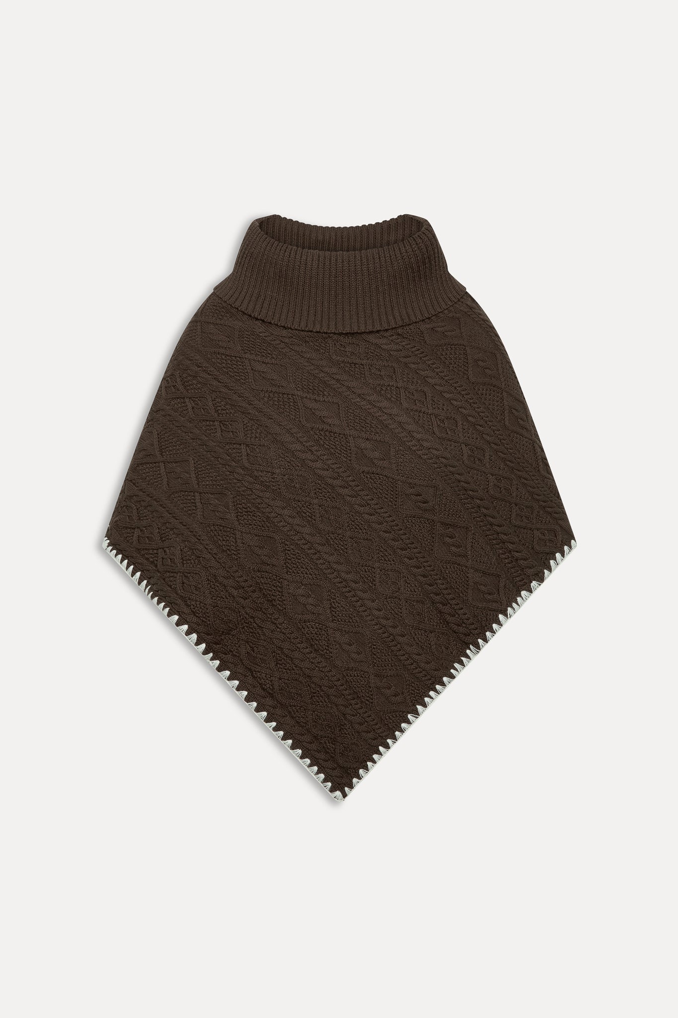 Windswept Cotton Knit Poncho - Chocolate Brown Frankies Bikinis For Sale