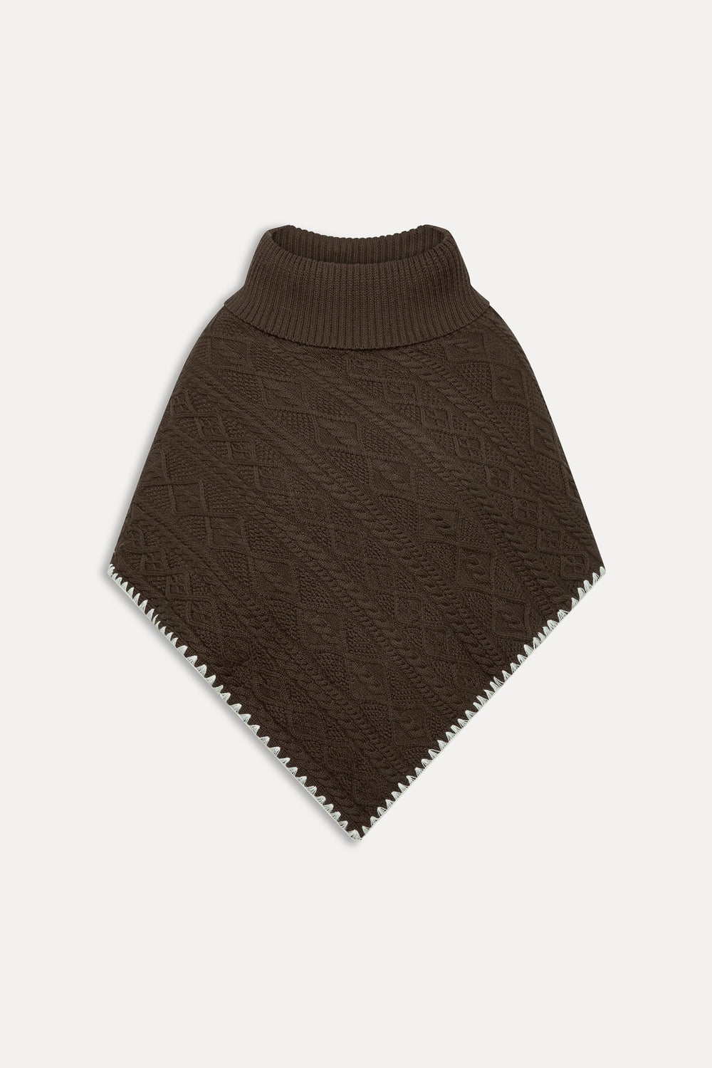Windswept Cotton Knit Poncho - Chocolate Brown Frankies Bikinis For Sale