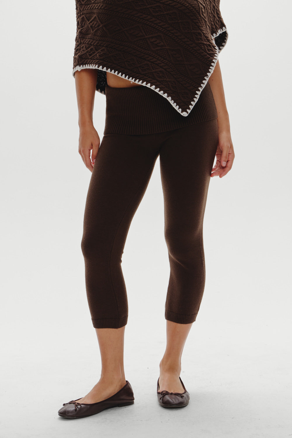 Milo Knit Capri Pants - Chocolate Brown Frankies Bikinis Outlet