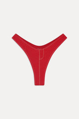 Full Moon Micro Bikini Bottom - Red Denim Frankies Bikinis Discount