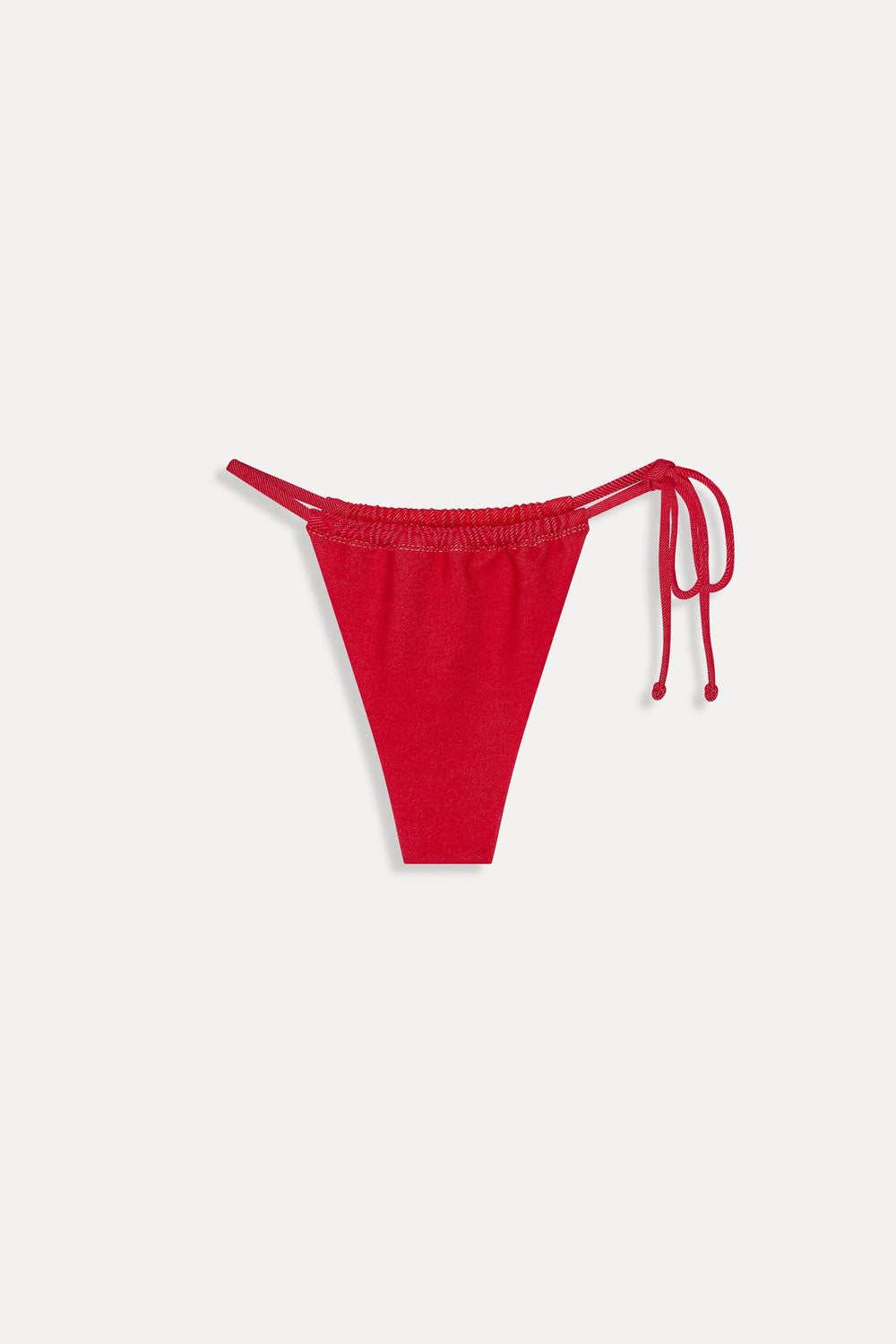 Tia Skimpy Denim Bikini Bottom - Red Denim Frankies Bikinis Sale