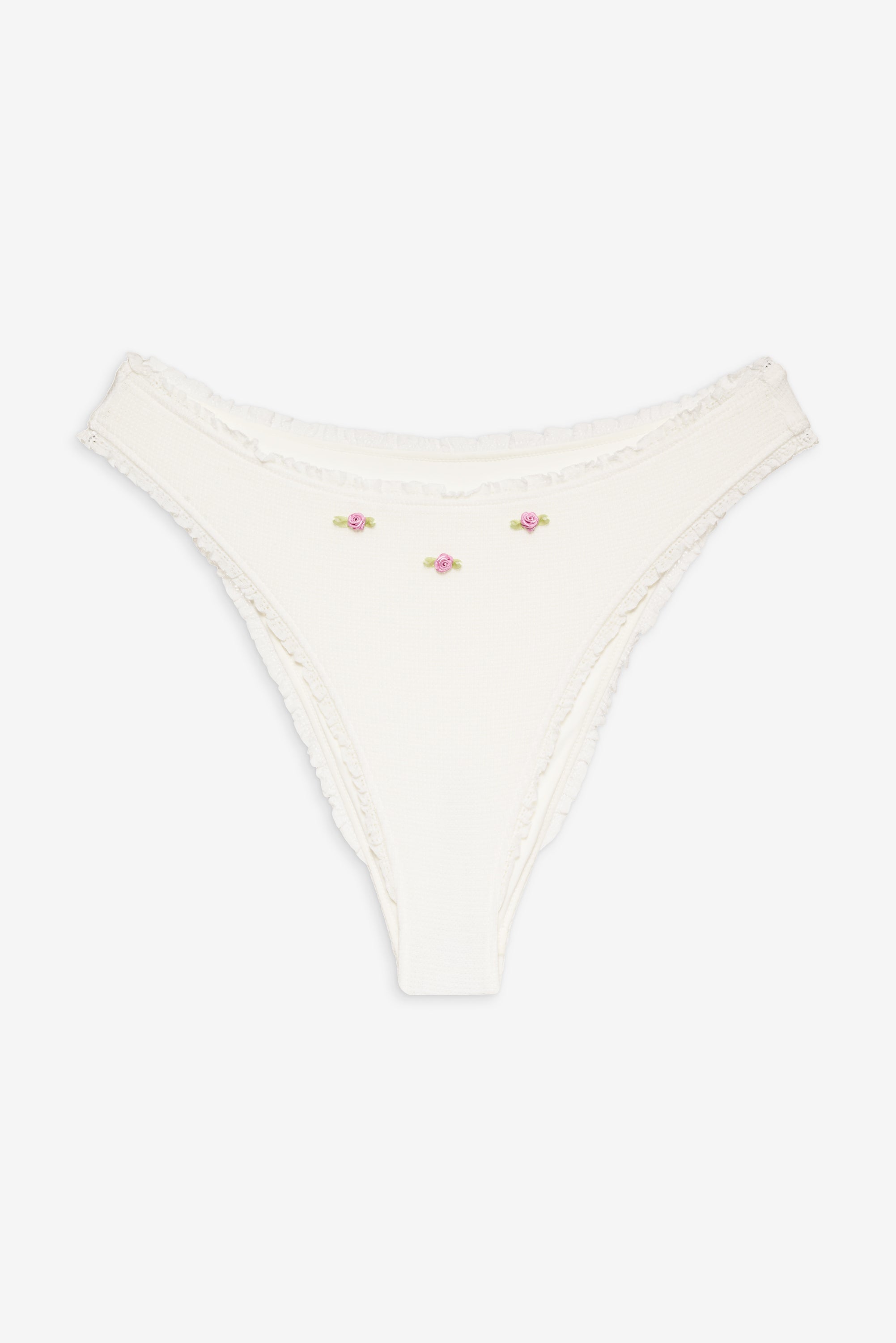 Beck High Waisted Bikini Bottom - White Frankies Bikinis For Sale