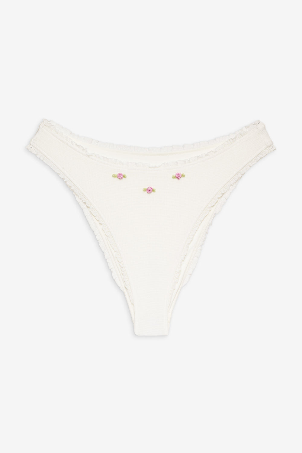 Beck High Waisted Bikini Bottom - White Frankies Bikinis For Sale