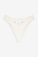 Beck High Waisted Bikini Bottom - White Frankies Bikinis For Sale