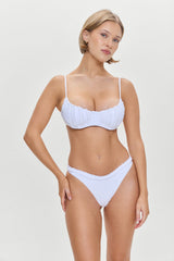 Full Moon Micro Bikini Bottom - Optic White Frankies Bikinis Outlet