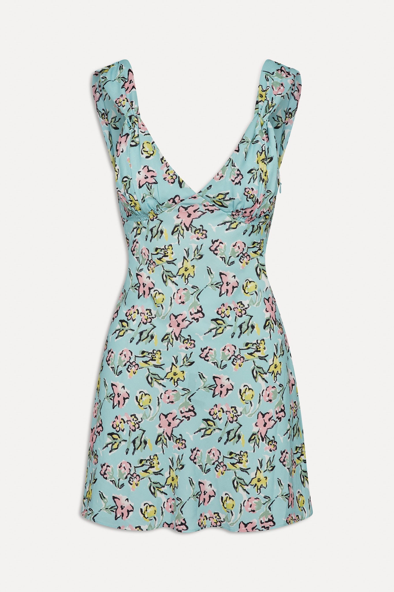 Emilia Satin Floral Mini Dress - Pastel Peony Frankies Bikinis Online Shop