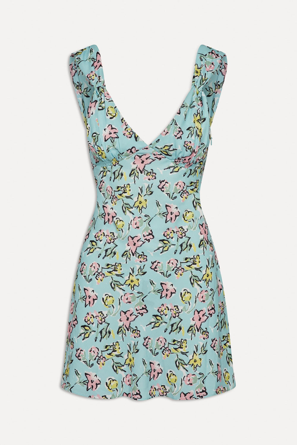 Emilia Satin Floral Mini Dress - Pastel Peony Frankies Bikinis Online Shop