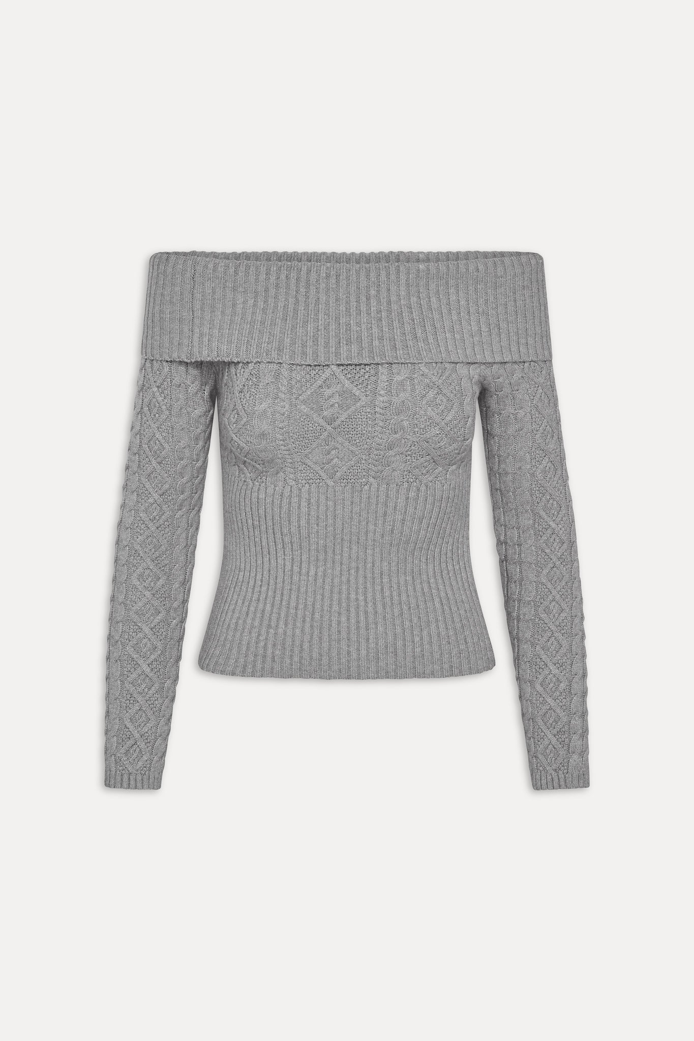 Jazz Off The Shoulder Knit Sweater - Cloud Cover Frankies Bikinis For Sale
