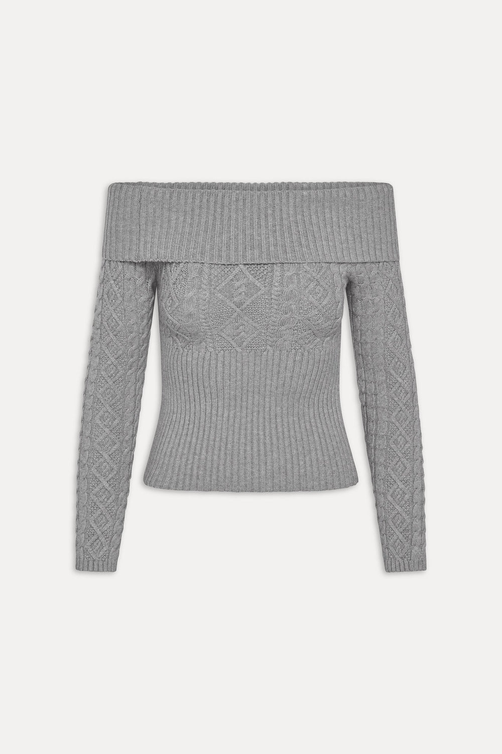 Jazz Off The Shoulder Knit Sweater - Cloud Cover Frankies Bikinis For Sale