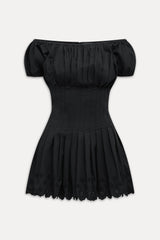 Sadie Embroidered Mini Dress - Black Frankies Bikinis Online