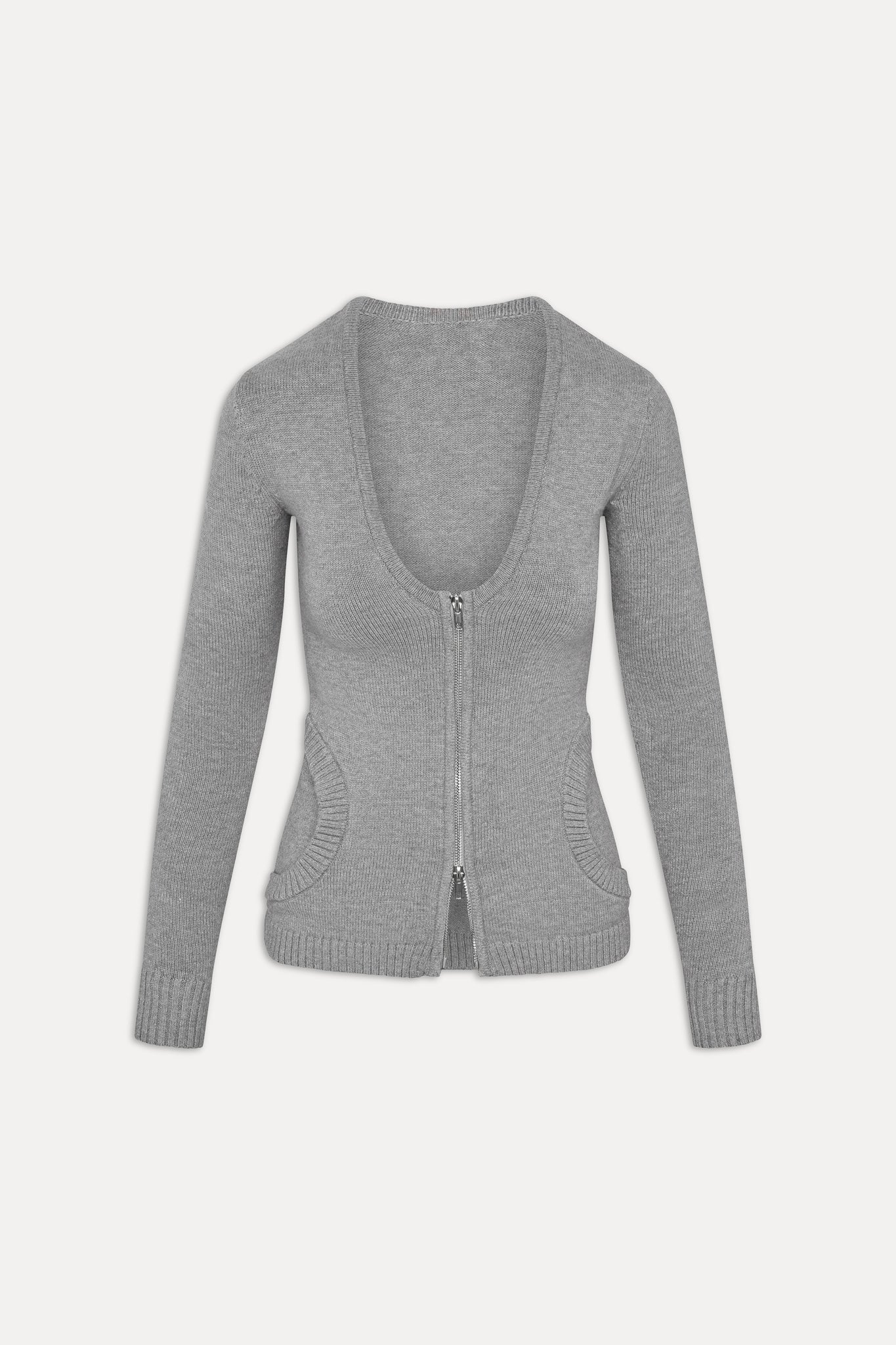 Sienna Zip Up Knit Sweater - Cloud Cover Frankies Bikinis For Sale