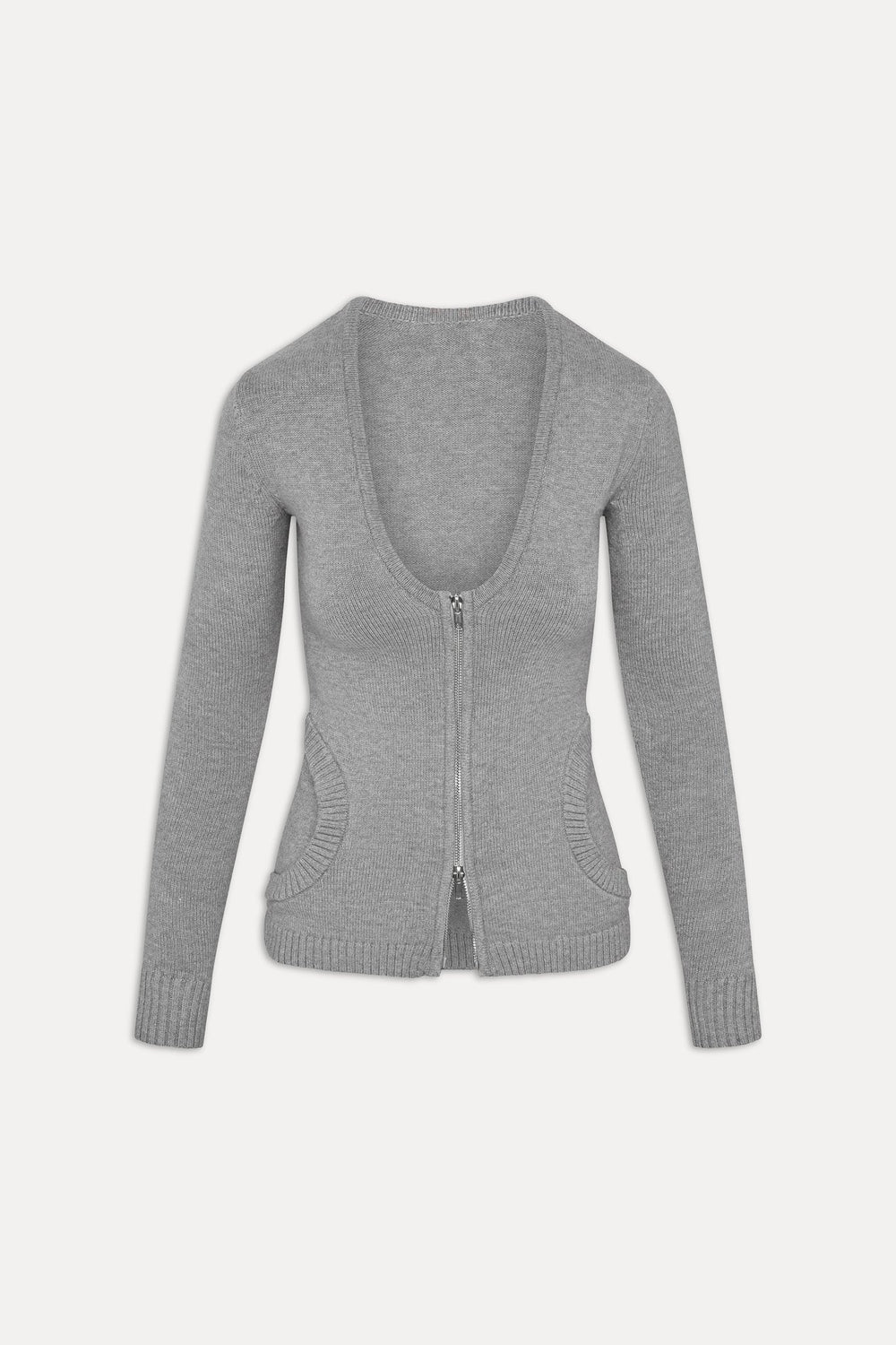 Sienna Zip Up Knit Sweater - Cloud Cover Frankies Bikinis For Sale