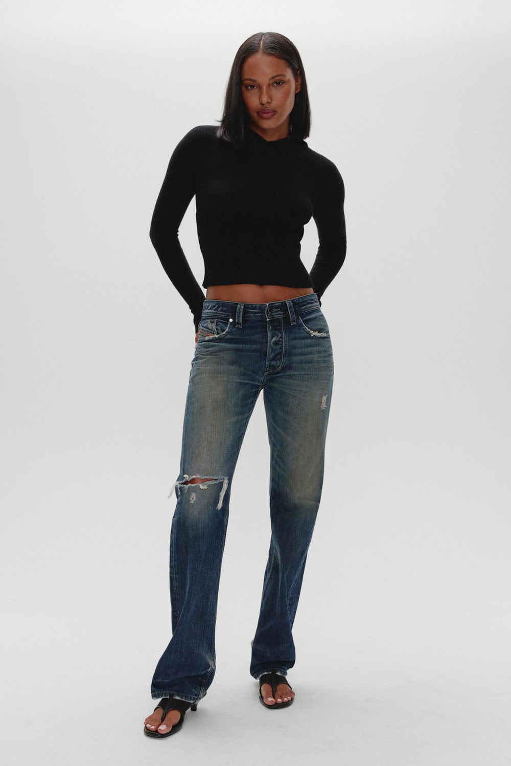 Hazel Knit Hoodie - Black Frankies Bikinis Sale