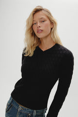 Prince Cable Knit Sweater - Black Frankies Bikinis Online