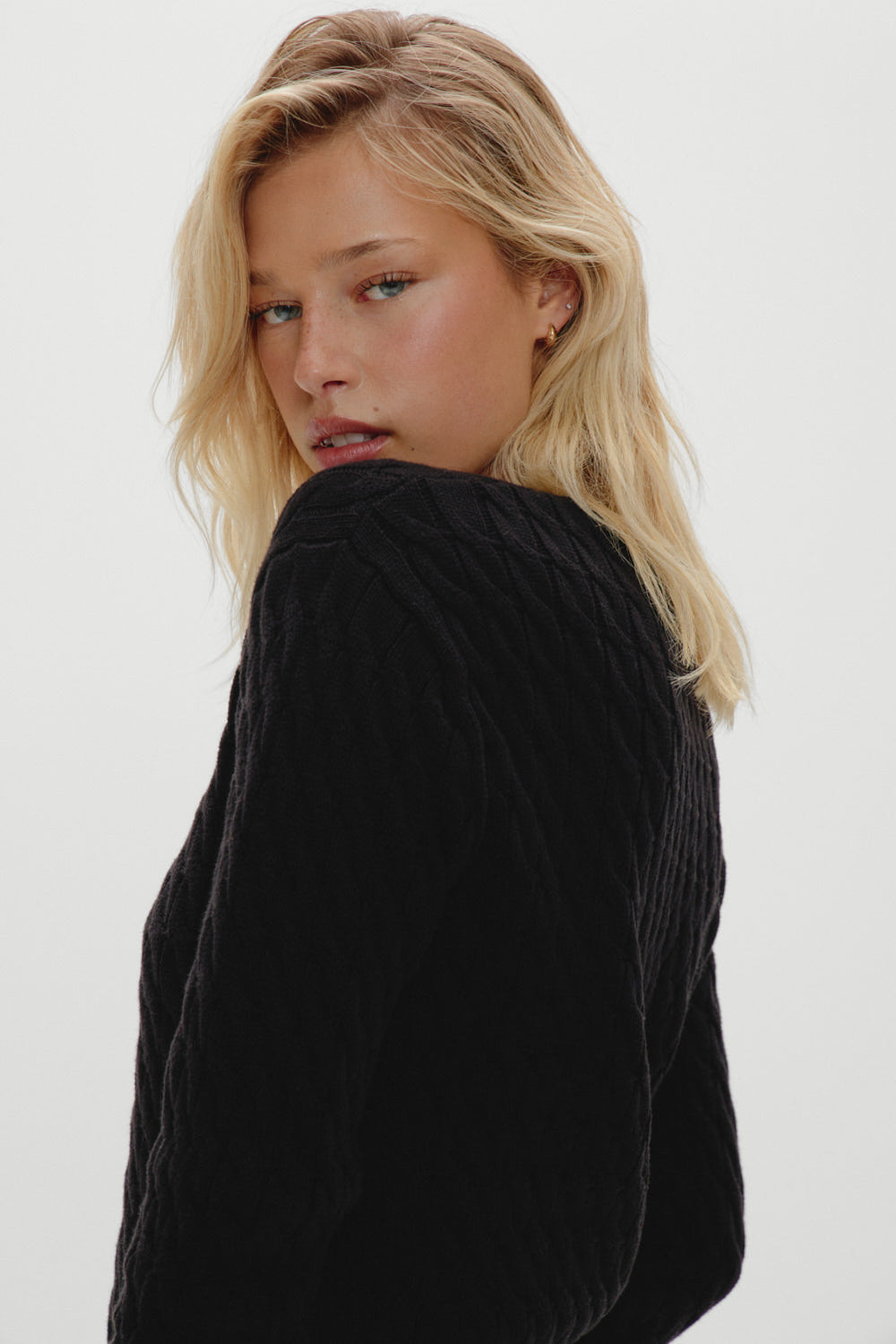 Prince Cable Knit Sweater - Black Frankies Bikinis Online