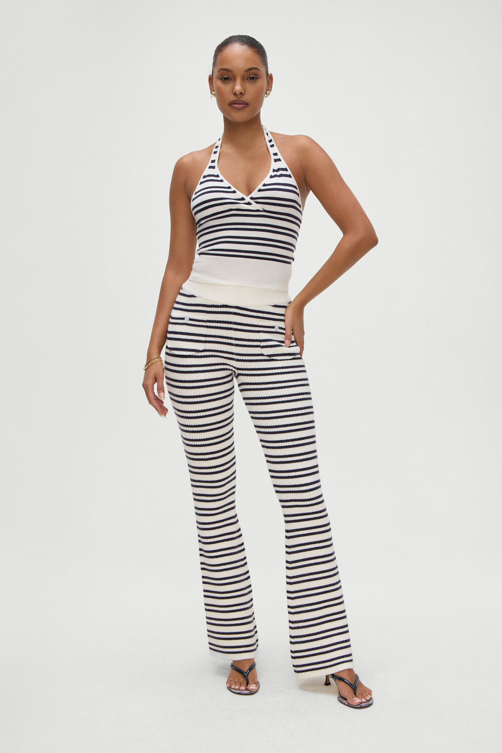 Dylan Knit Halter Top - Starlit Stripe Frankies Bikinis For Sale