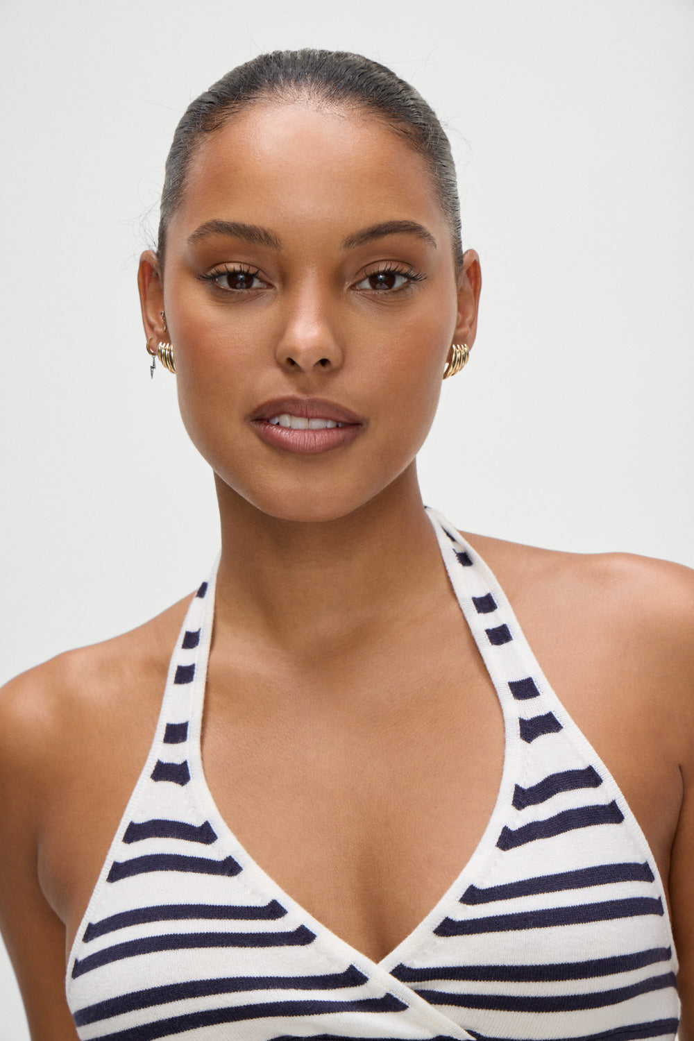 Dylan Knit Halter Top - Starlit Stripe Frankies Bikinis For Sale