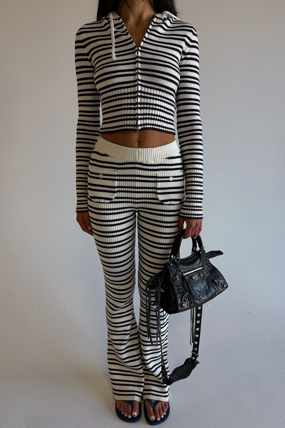 Camden Striped Knit Pants - Starlit Stripe Frankies Bikinis Outlet