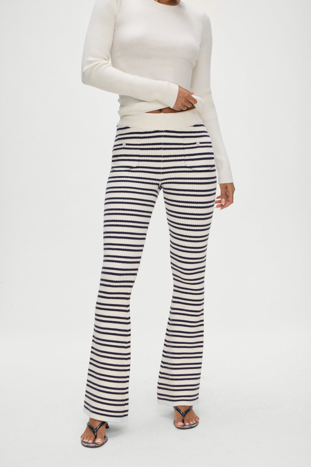 Camden Striped Knit Pants - Starlit Stripe Frankies Bikinis Outlet