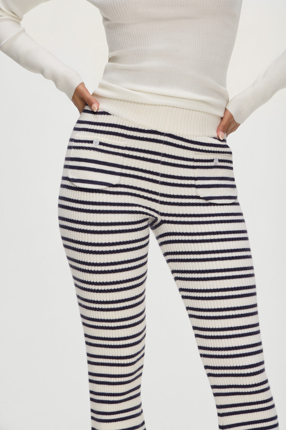 Camden Striped Knit Pants - Starlit Stripe Frankies Bikinis Outlet
