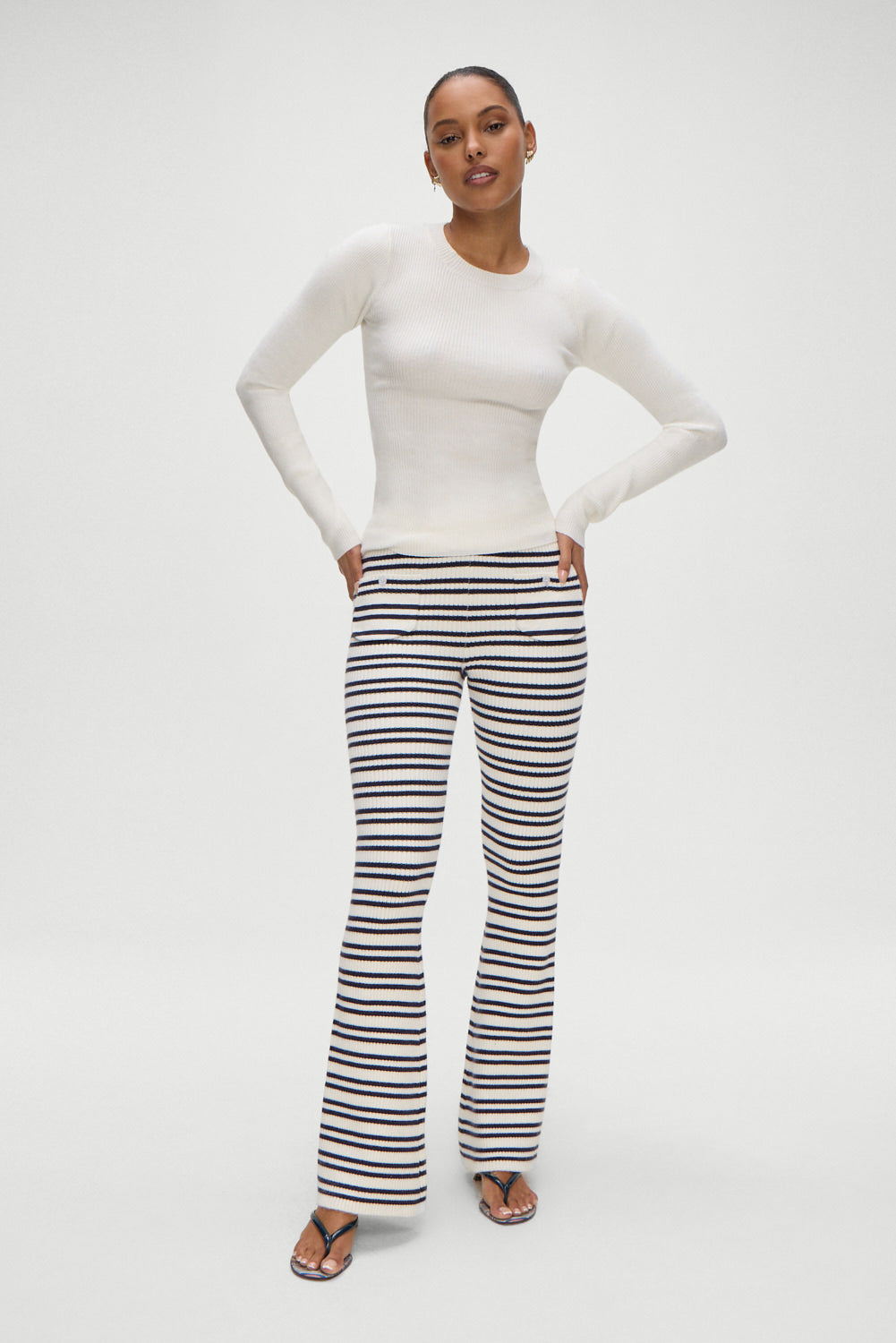Camden Striped Knit Pants - Starlit Stripe Frankies Bikinis Outlet
