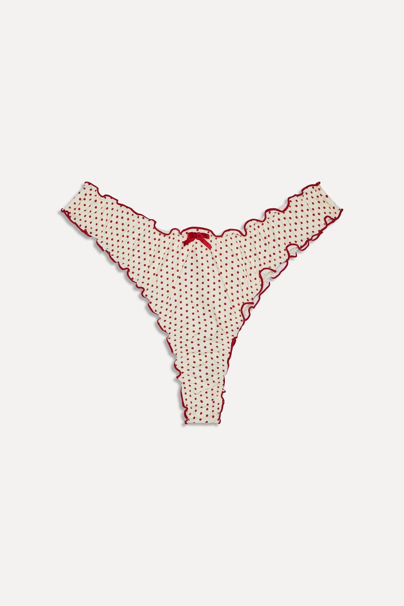 x BELLA HADID Dalton Micro Bikini Bottom - Strawberry Polka Dot Frankies Bikinis Sale
