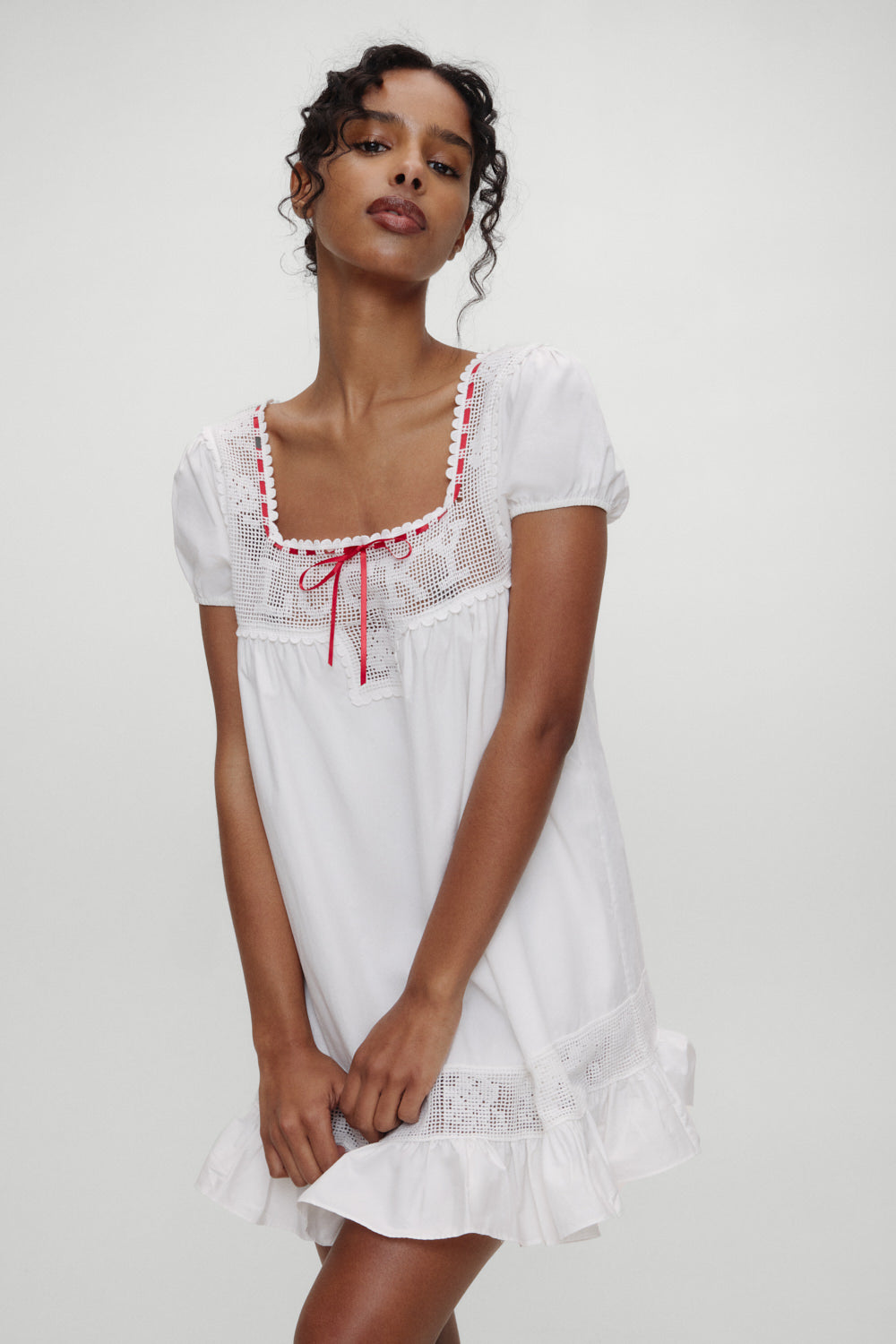 x BELLA HADID Western Poplin Mini Dress - White Frankies Bikinis Online