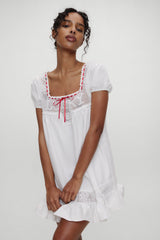 x BELLA HADID Western Poplin Mini Dress - White Frankies Bikinis Online