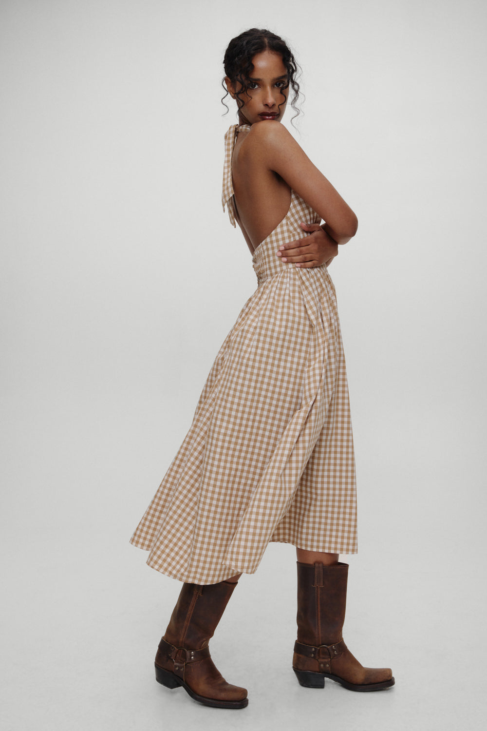 x BELLA HADID Prairie Midi Dress - Rodeo Gingham Frankies Bikinis Sale