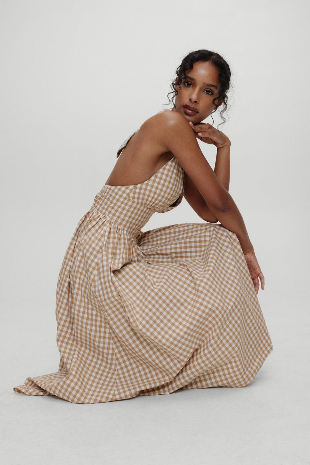 x BELLA HADID Prairie Midi Dress - Rodeo Gingham Frankies Bikinis Sale
