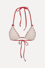 x BELLA HADID Nick Triangle Bikini Top - Strawberry Polka Dot Frankies Bikinis Outlet