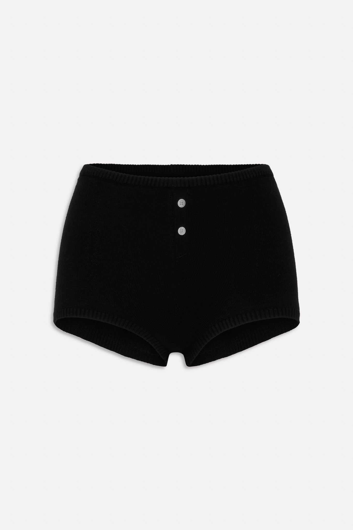 x BELLA HADID Bradley Knit Booty Shorts - Lone Star Black Frankies Bikinis Discount