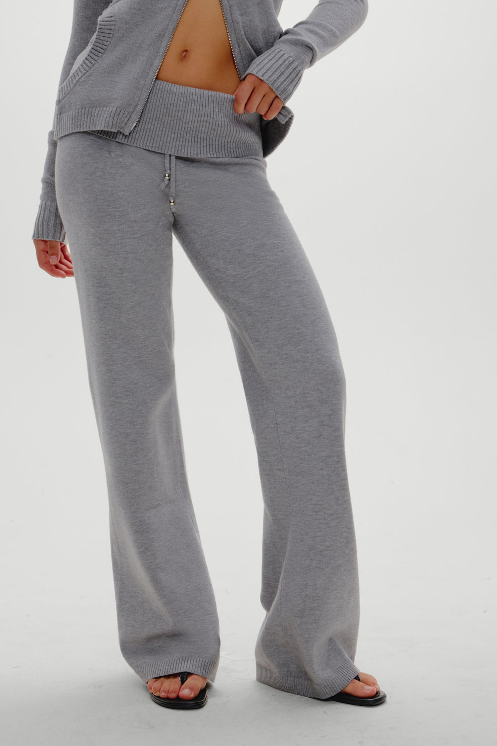 Dawson Knit Fold Over Pants - Cloud Cover Frankies Bikinis Outlet