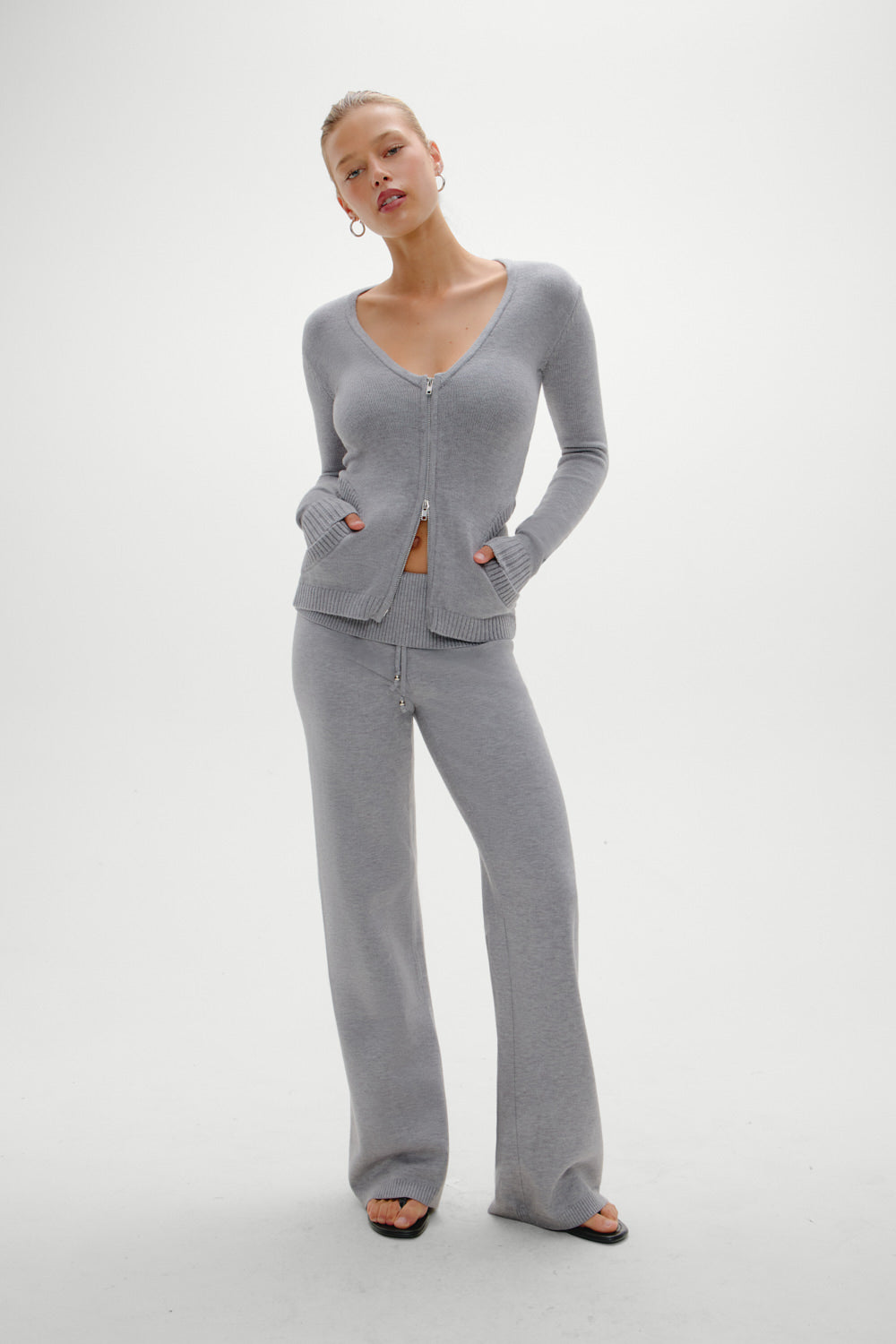 Dawson Knit Fold Over Pants - Cloud Cover Frankies Bikinis Outlet