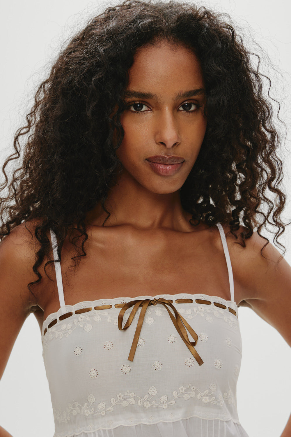 Paris Cotton Babydoll Dress - Daisy White Frankies Bikinis Discount