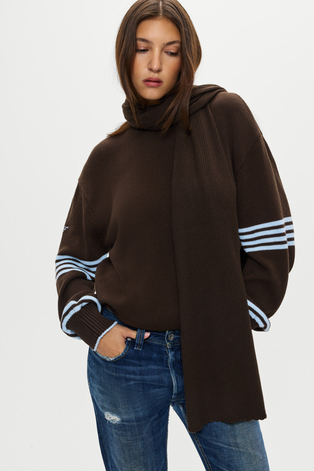Snug Knit Scarf - Chocolate Brown Frankies Bikinis Online Shop