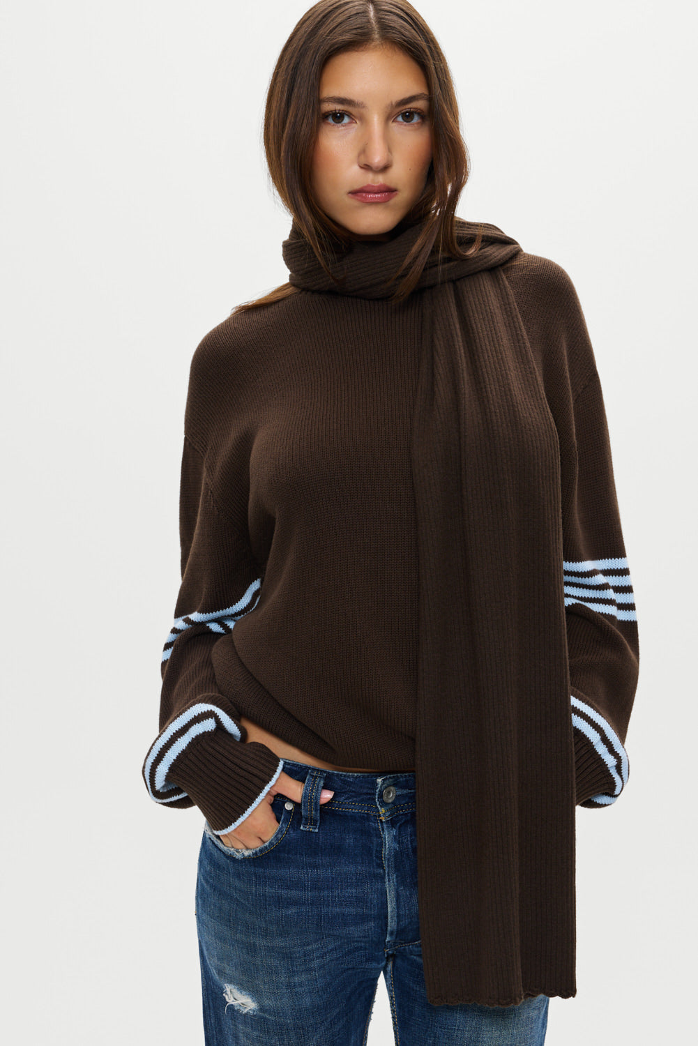 Snug Knit Scarf - Chocolate Brown Frankies Bikinis Online Shop