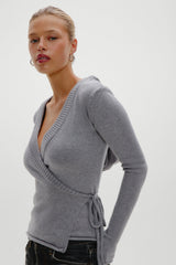 Angel Baby Wrap Knit Sweater - Cloud Cover Frankies Bikinis Outlet