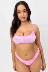 Dallas Terry Bralette Bikini Top - Distorted Pink Dye Frankies Bikinis Online