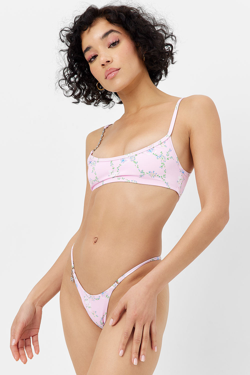 Dallas Floral Chain Bikini Top - Fairytale Frankies Bikinis Discount