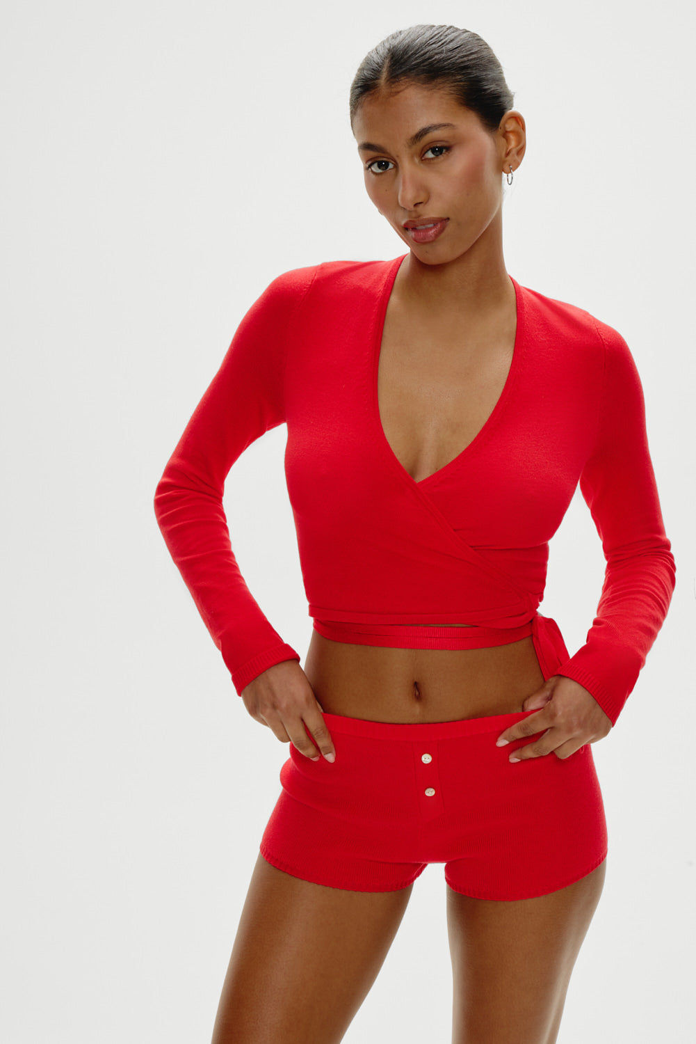 Whisper Long Sleeve Wrap Top - Cherry Frankies Bikinis Discount