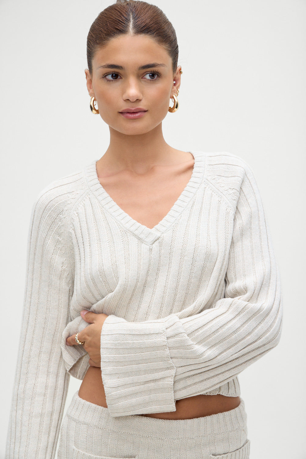 Ashton Cotton Knit Sweater - Cream Frankies Bikinis Sale