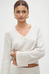 Ashton Cotton Knit Sweater - Cream Frankies Bikinis Sale