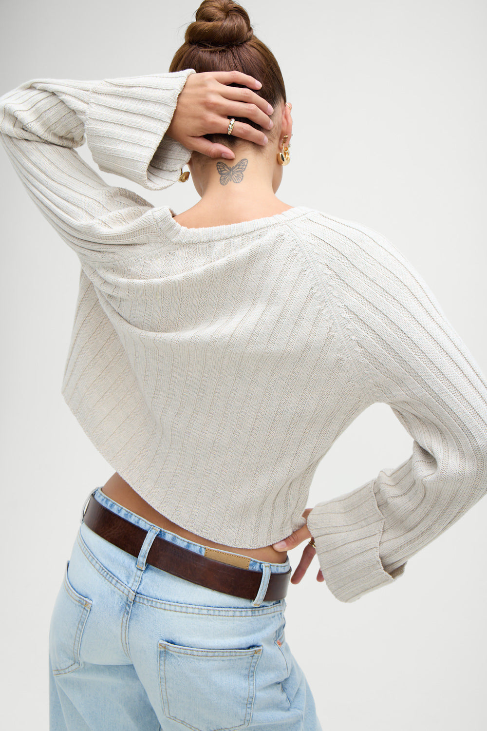 Ashton Cotton Knit Sweater - Cream Frankies Bikinis Sale