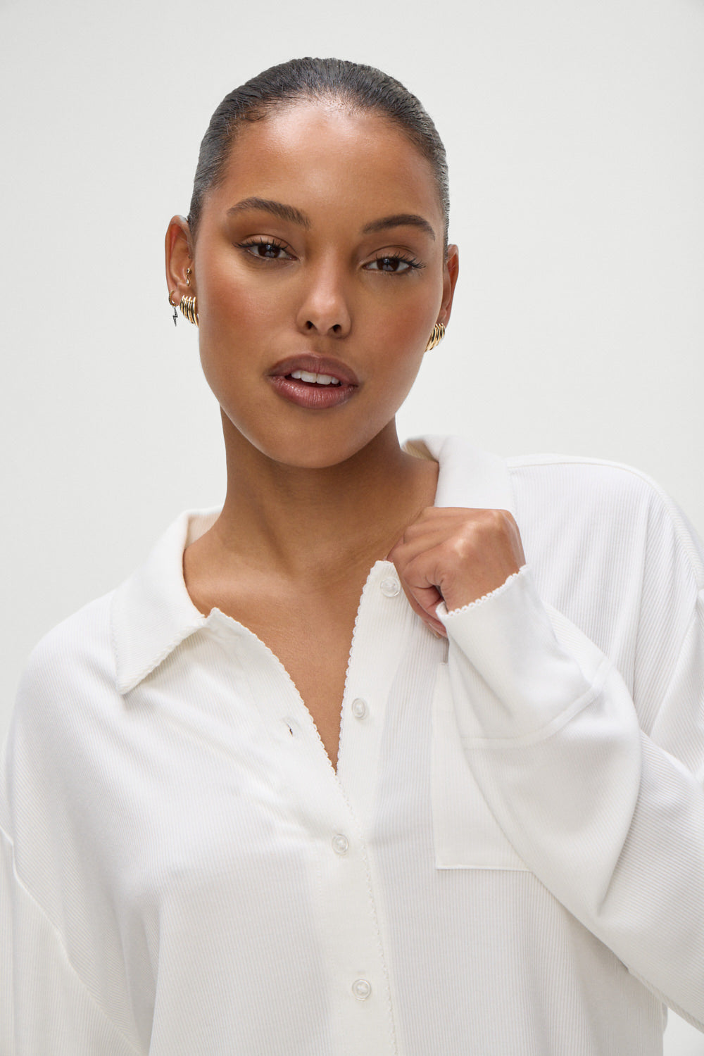 Rory Long Sleeve Sleep Shirt - Seashell Frankies Bikinis Online Shop