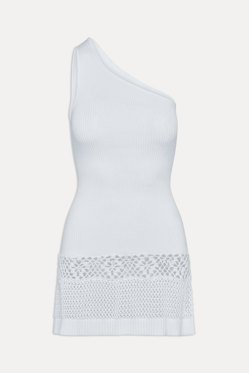 Serenade One Shoulder Crochet Dress - White Frankies Bikinis Outlet