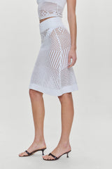 Orchard Crochet Midi Skirt - White Frankies Bikinis Discount